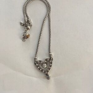 Brighton Silver Heart Necklace with Crystal Accents